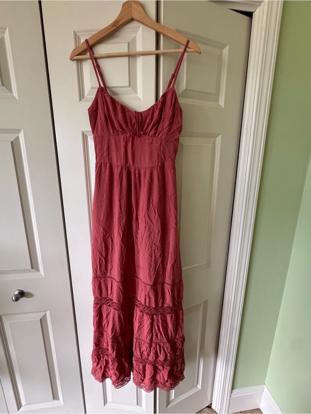 Hollister Dusty Rose Spaghetti Strap Maxi Dress